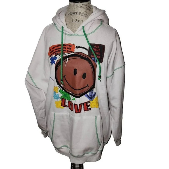 Forever 21 X Ron Bass 1984 Womens‎ Love Graphic Hoodie Sweatshirt 1X - Picture 1 of 7